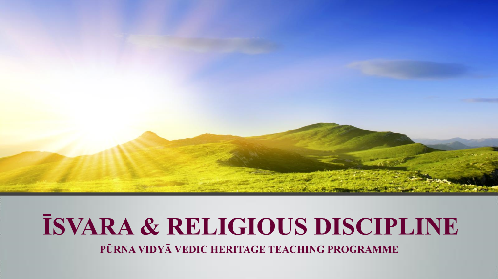Isvara and Religious Discipline Lesson 15.Pdf