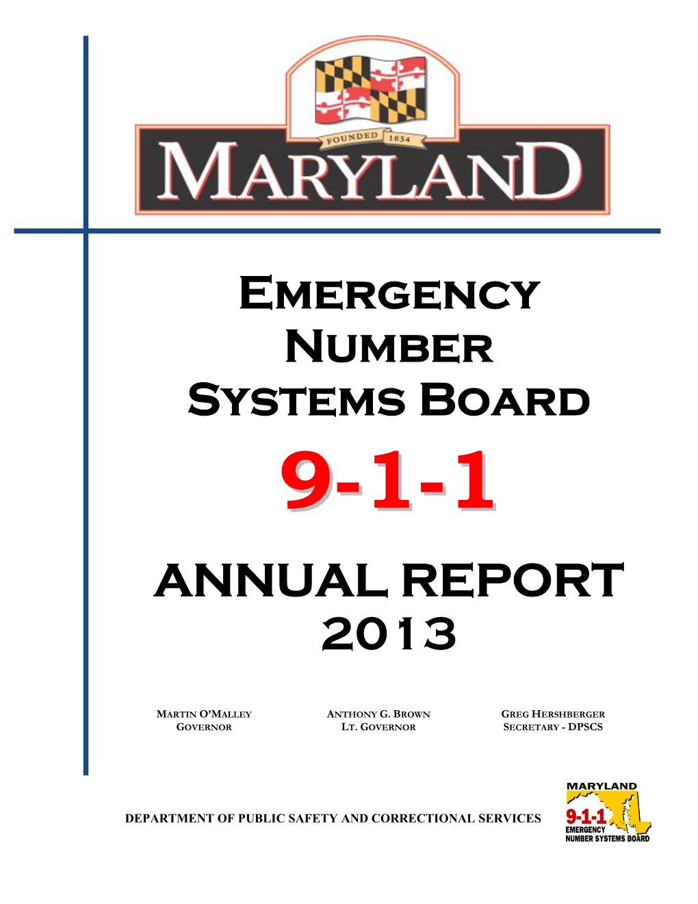 Emergency Number Systems Board ANNUAL REPORT 2013