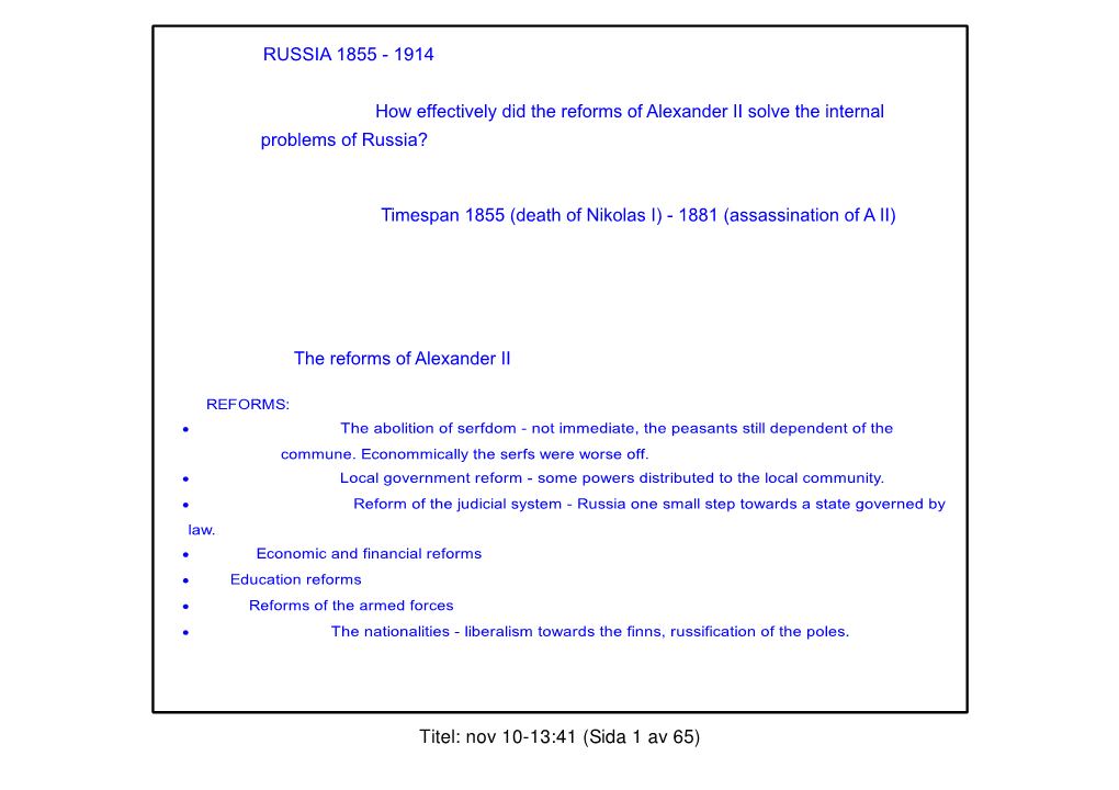 Titel: Nov 10-13:41 (Sida 1 Av 65) Internal Problems of Russia 1855-81