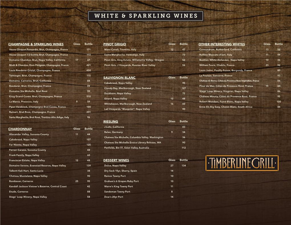 White & Sparkling Wines