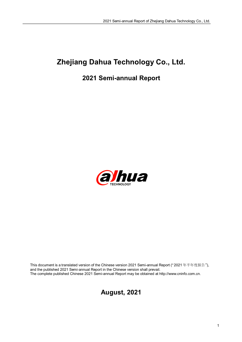 Zhejiang Dahua Technology Co., Ltd