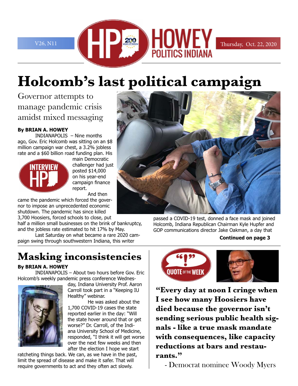 Holcomb's Last Political Campaign