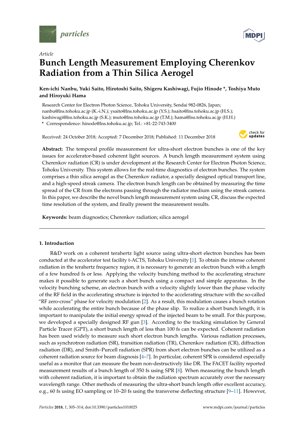 Bunch Length Measurement Employing Cherenkov Radiation from a Thin Silica Aerogel