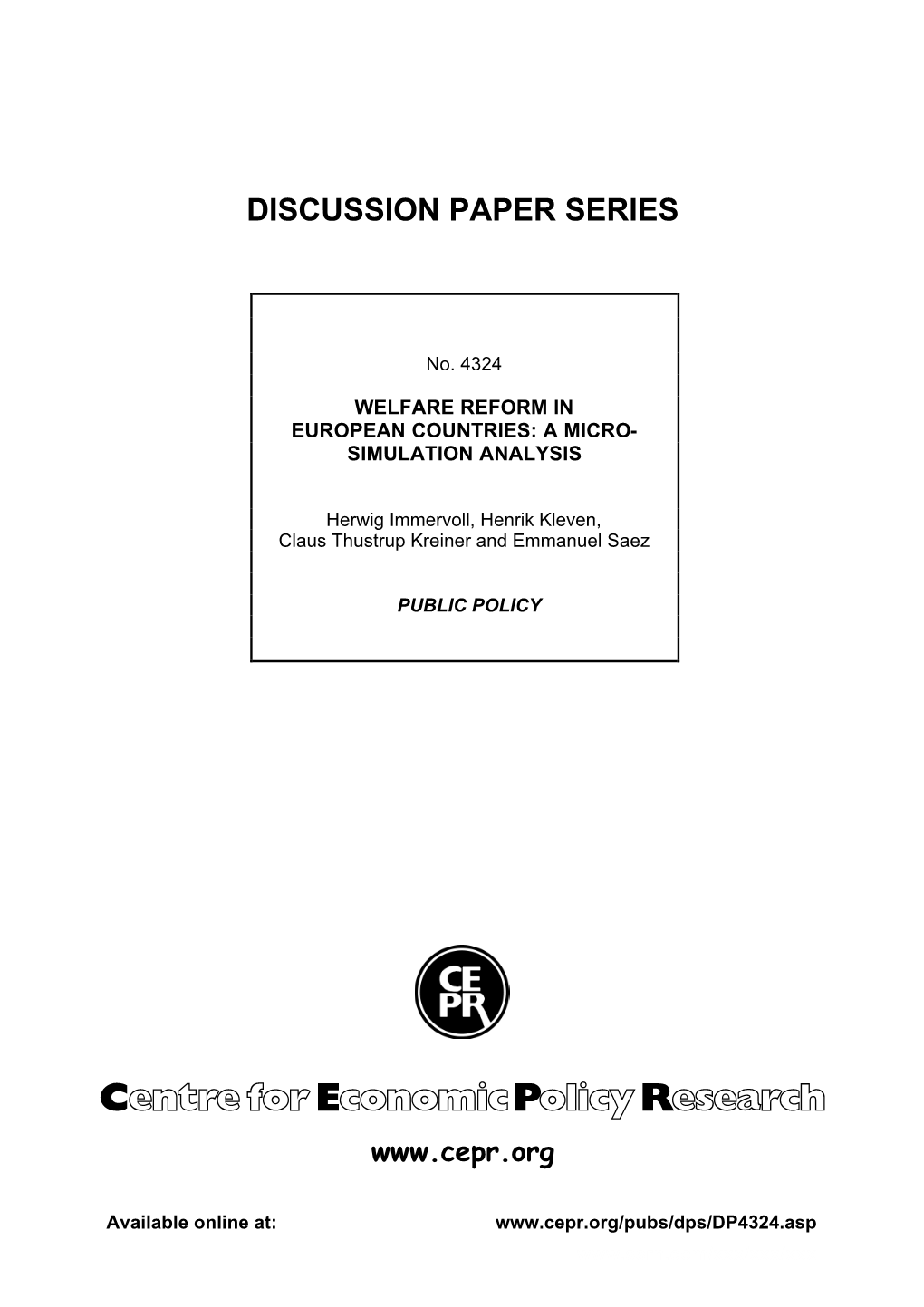 Discussion Paper Series