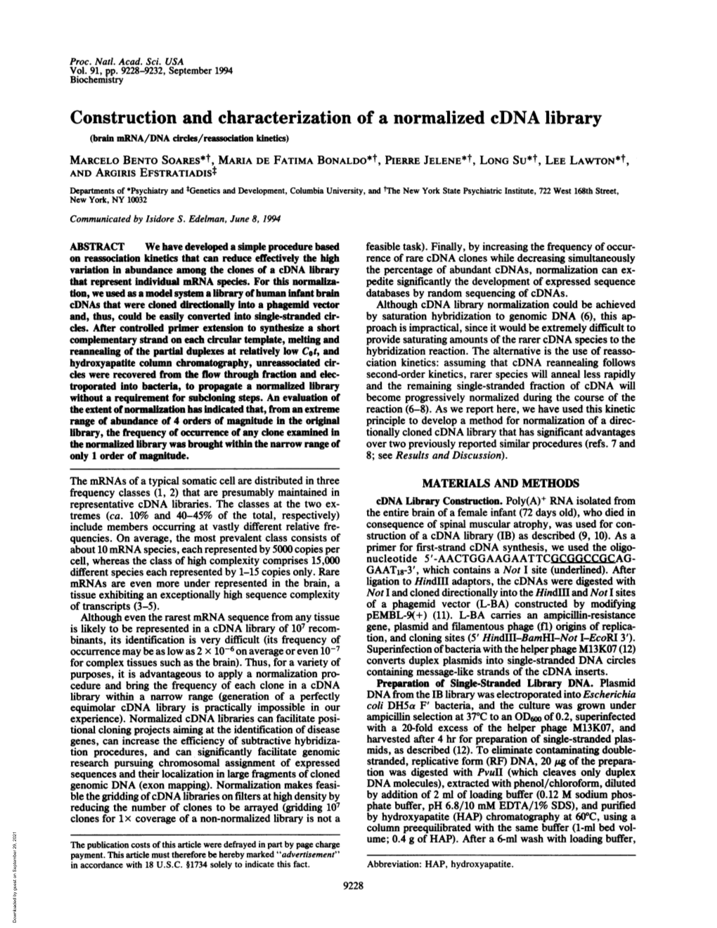 Construction and Characterization of a Normalized Cdna Library