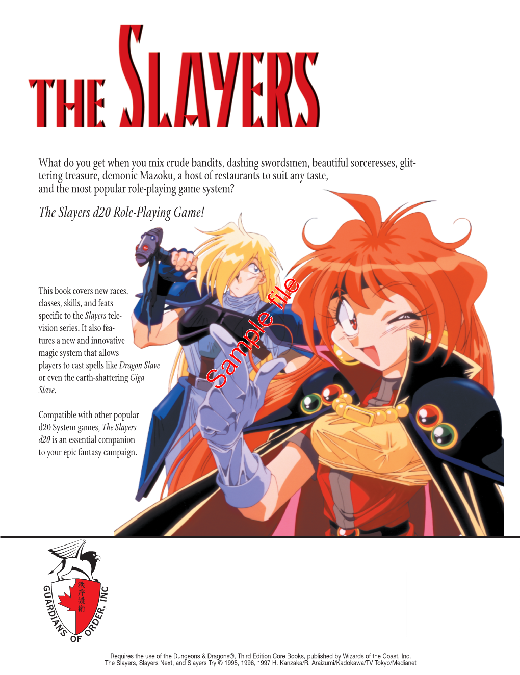 The Slayers D20 Role-Playing Game!