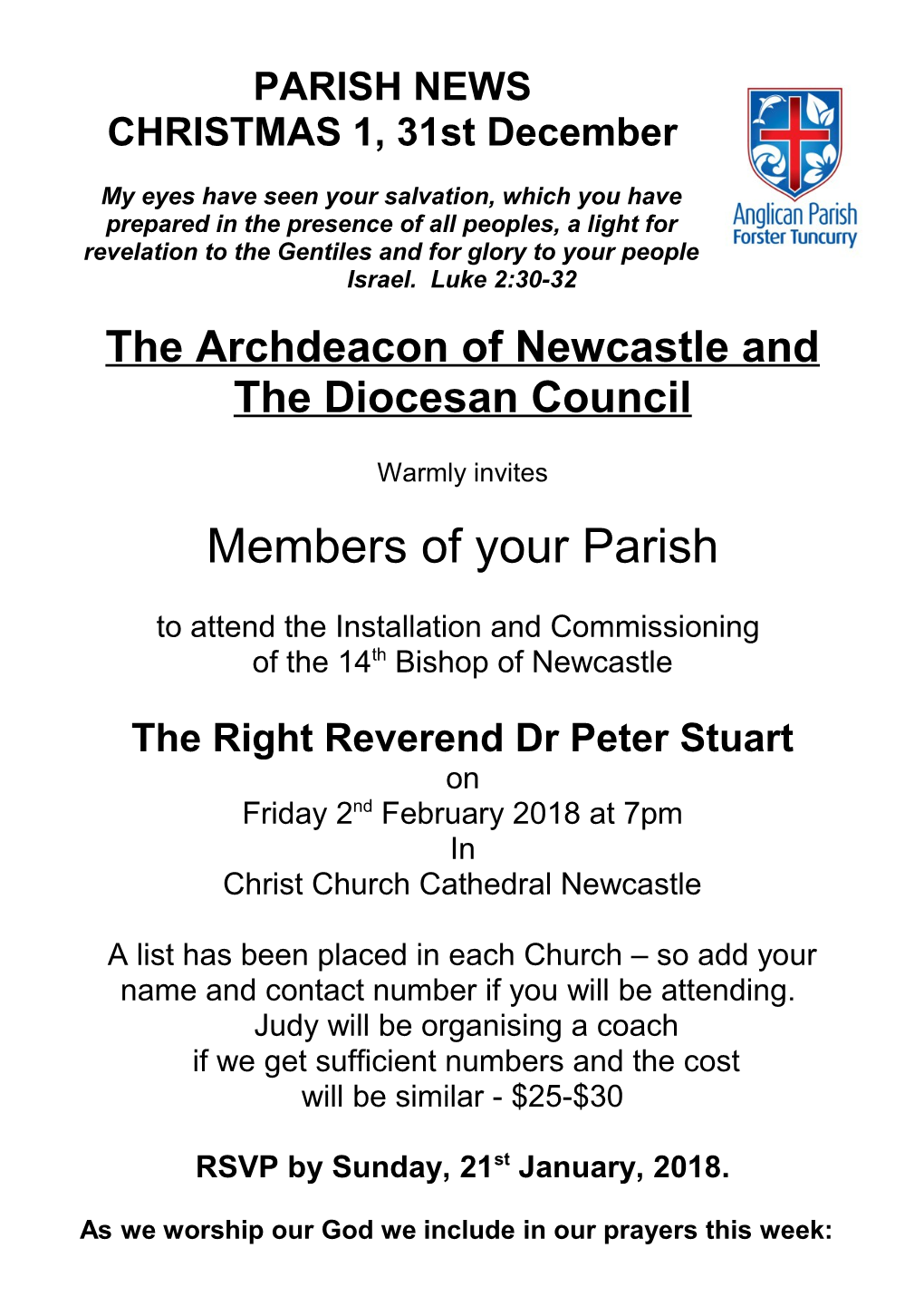 The Archdeacon of Newcastle and the Diocesan Council