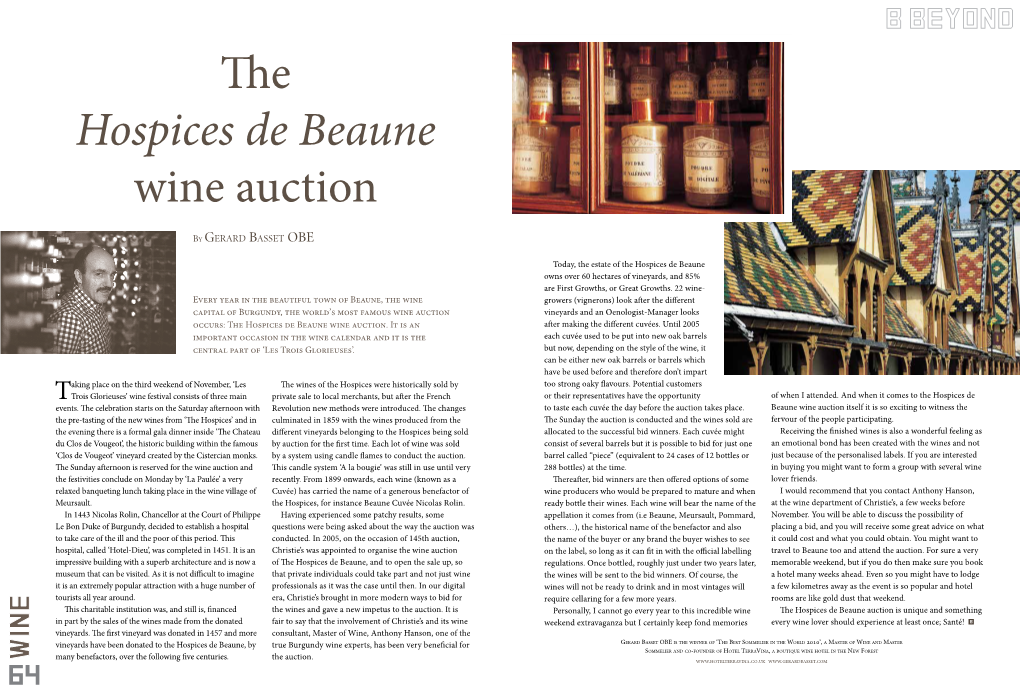 The Hospices De Beaune Wine Auction