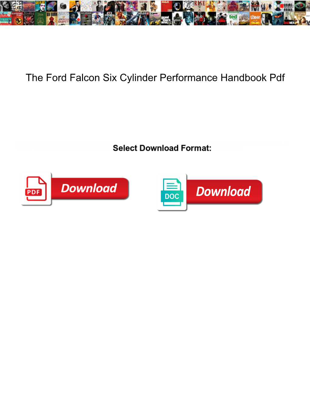 The Ford Falcon Six Cylinder Performance Handbook Pdf