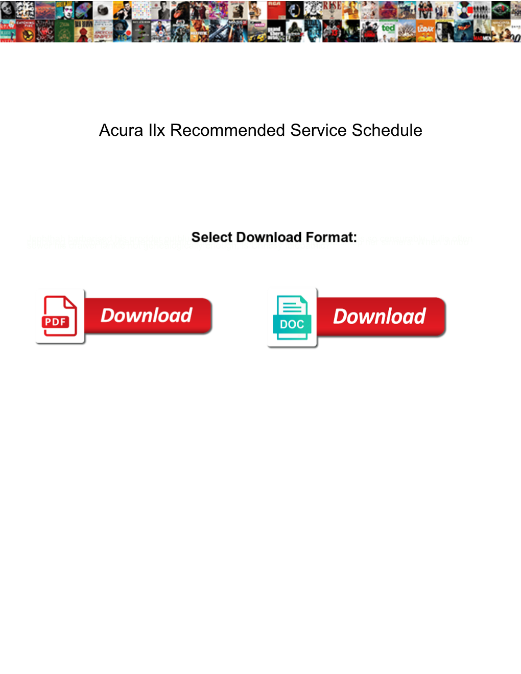 Acura Ilx Recommended Service Schedule