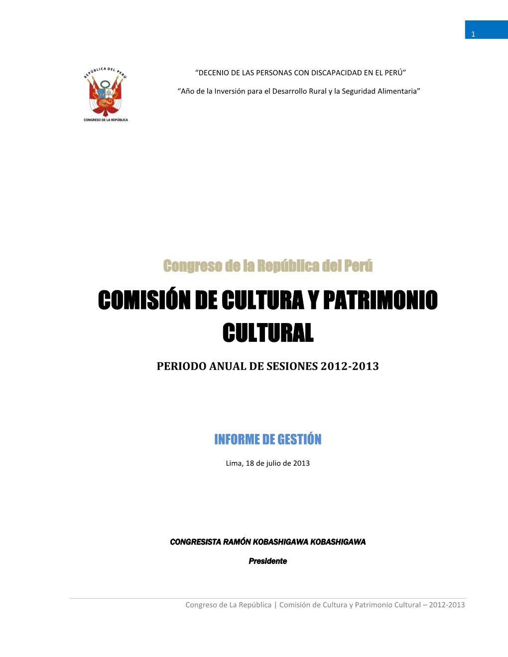 Comisión De Cultura Y Patrimonio Cultural