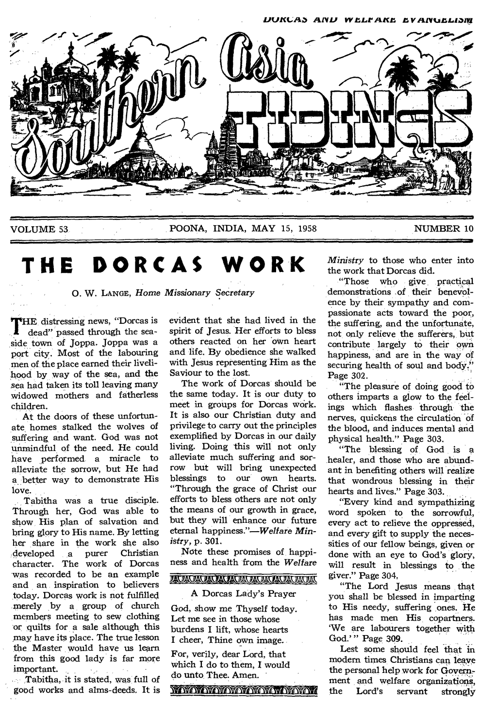 THE DORCAS WORK the Work That Dorcas Did