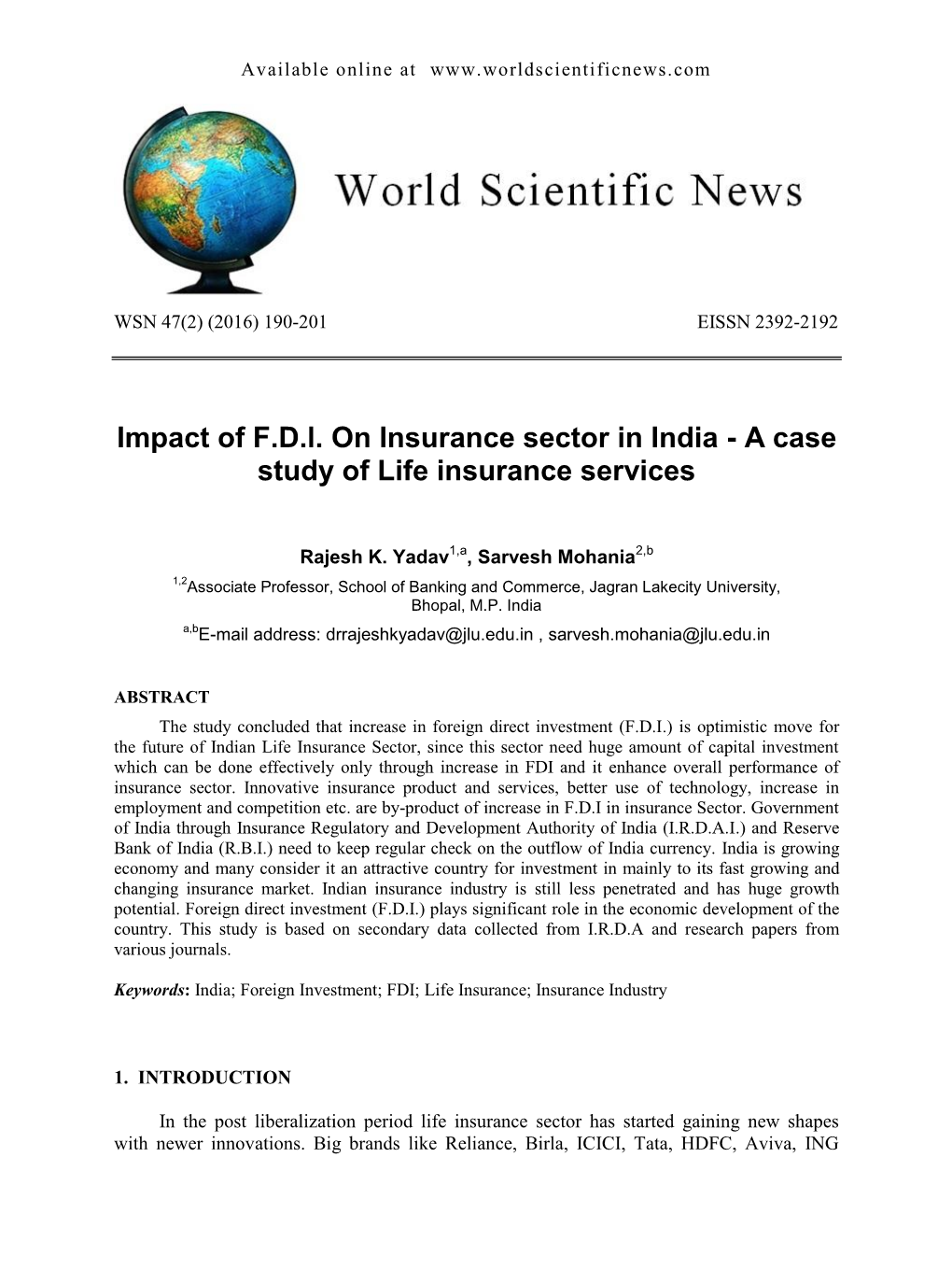 A Case Study of Life Insurance Services