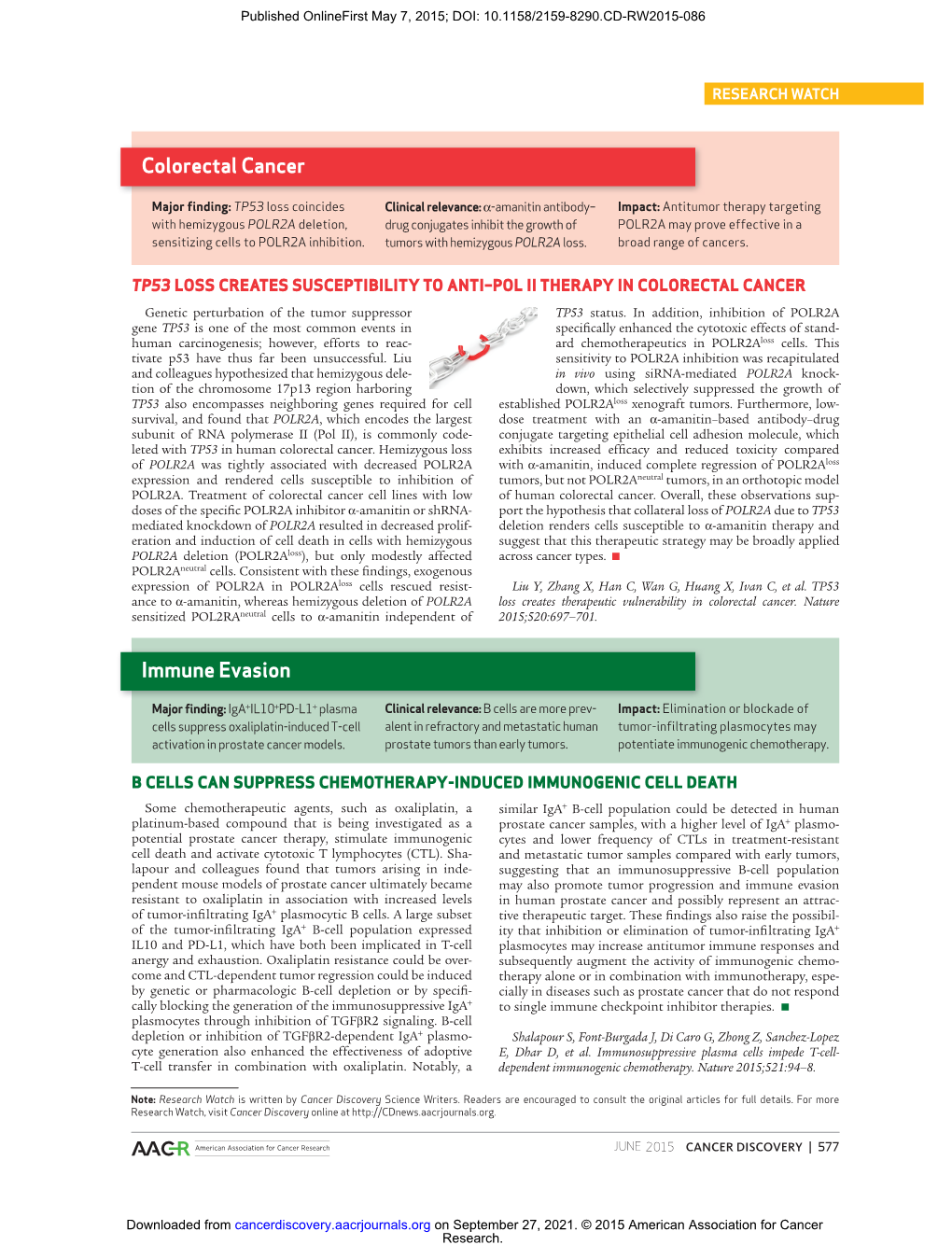 Immune Evasion Colorectal Cancer