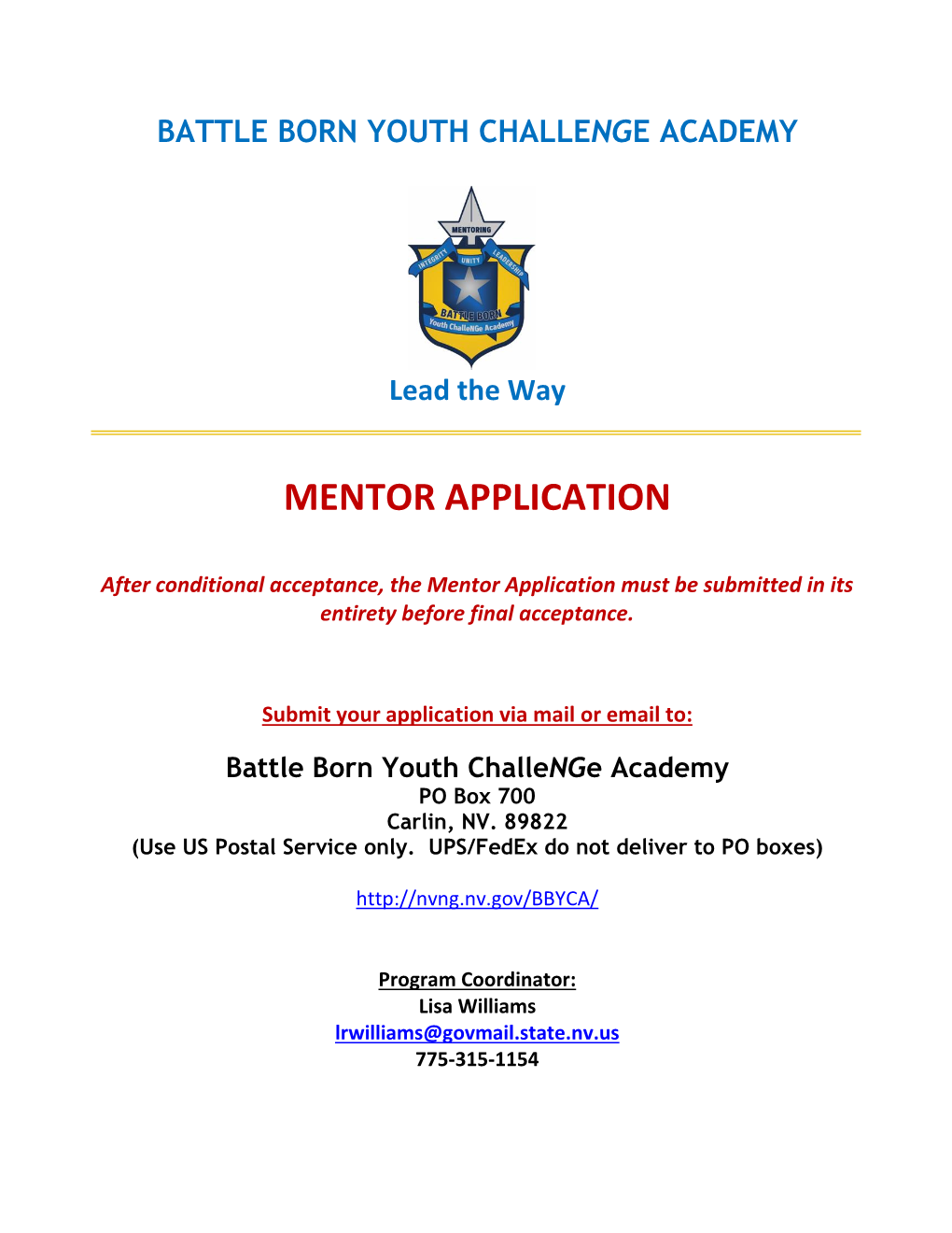 October 2, 2020 BBYC Mentor Application