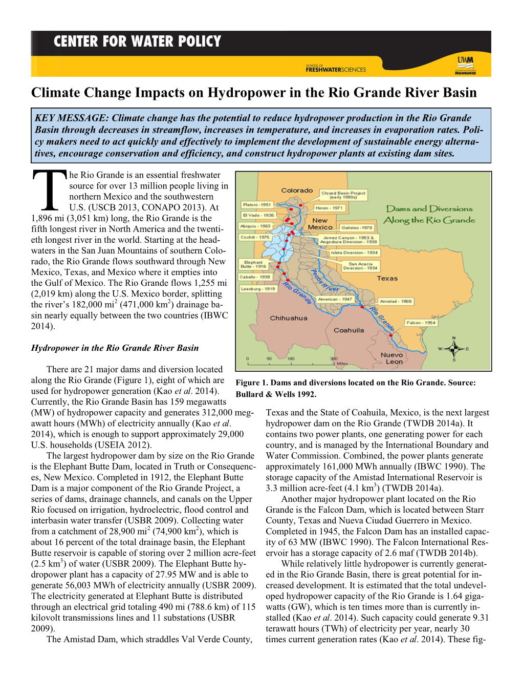 Climate Change Impacts on Hydropower in the Rio Grande River Basin