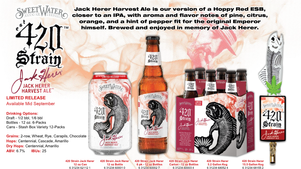 Jack Herer Harvest Ale Sell Sheet