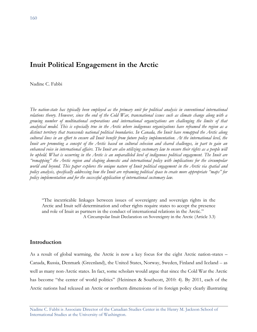 Inuit Political Engagement in the Arctic
