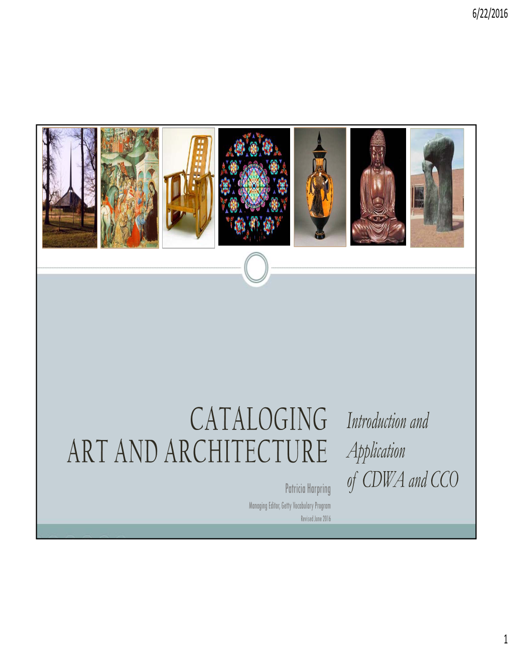 Cataloging Art and Architecture