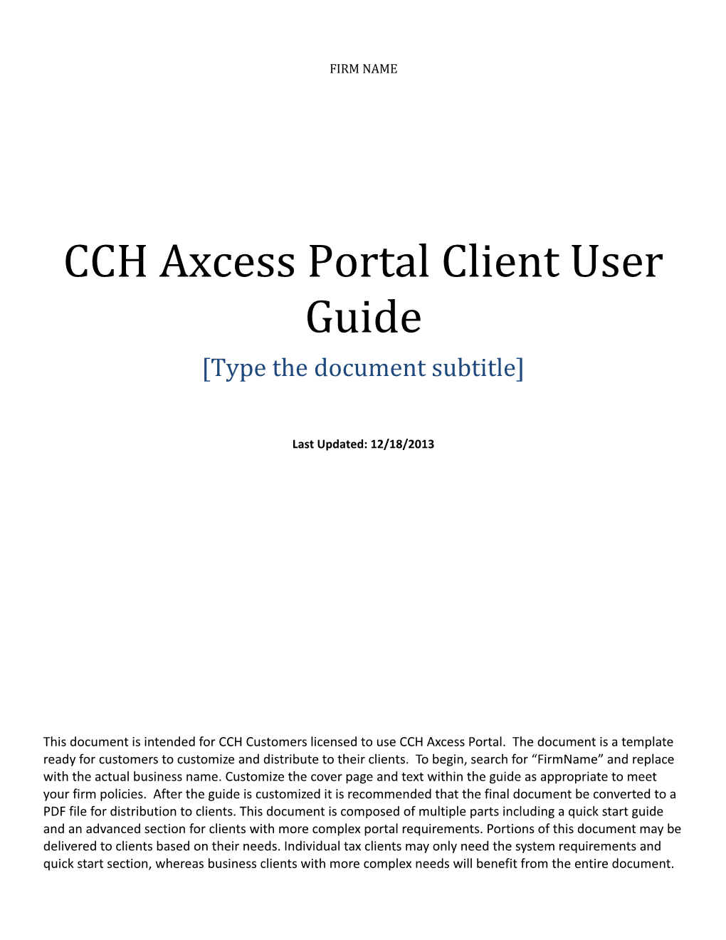 CCH Axcess Portal Client User Guide s1