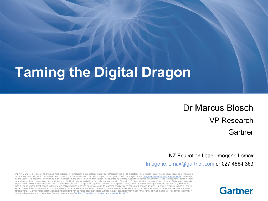 Recommended Gartner Research Overall/Digital