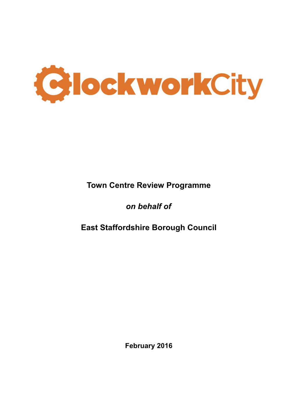 Town Centre Review Programme on Behalf of East Staffordshire