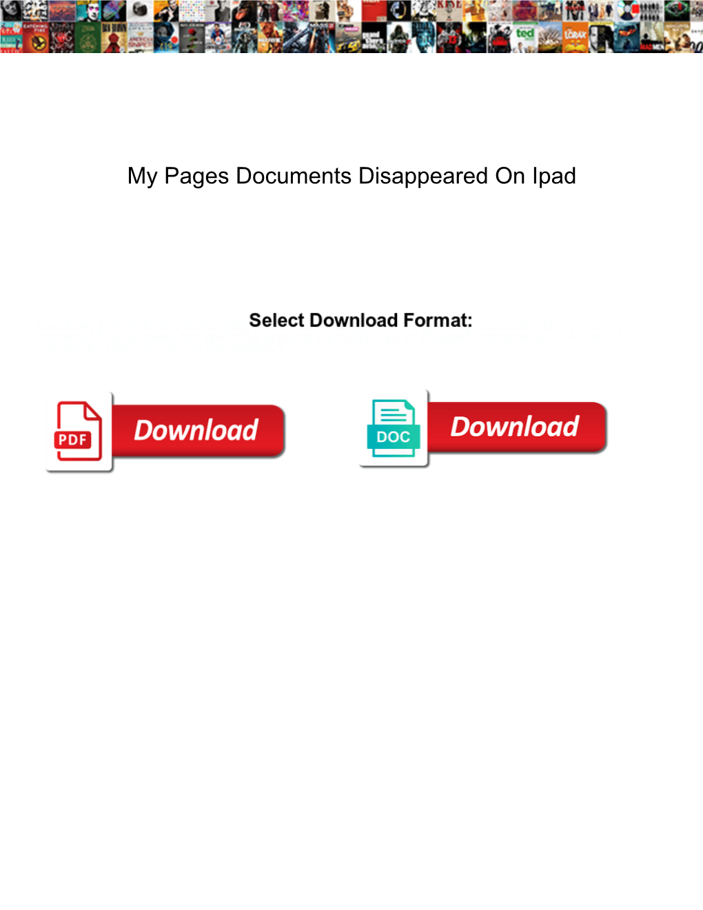 My Pages Documents Disappeared on Ipad