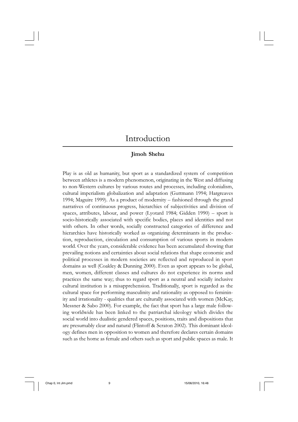 Chap 0, Int Jim.Pmd 9 15/06/2010, 16:48 X Gender, Sport and Developmentin in Africa