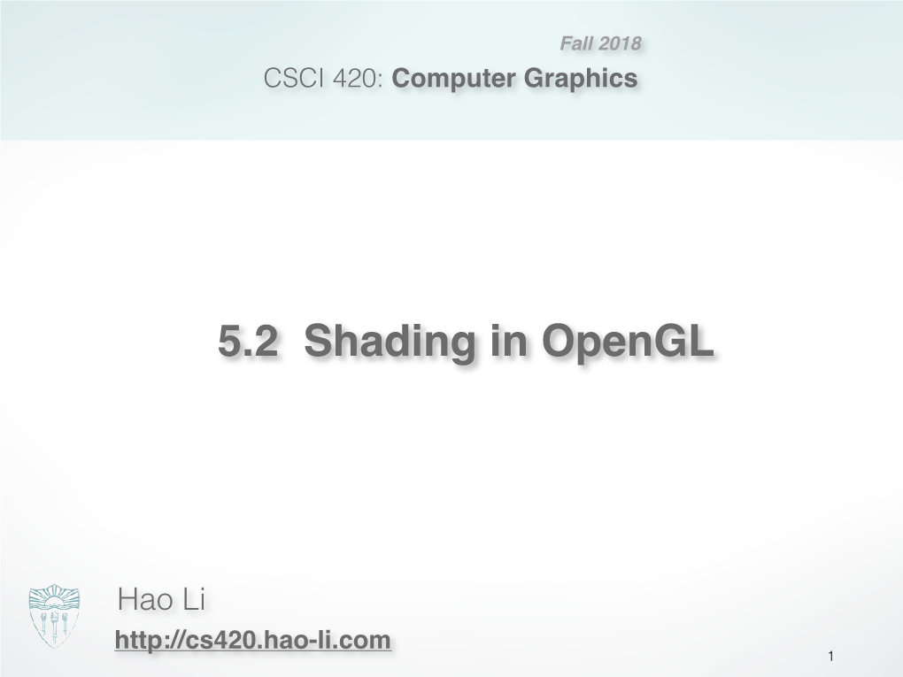 5.2 Shading in Opengl