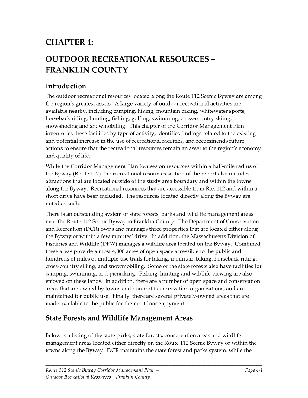 Outdoor Recreational Resources – Franklin County