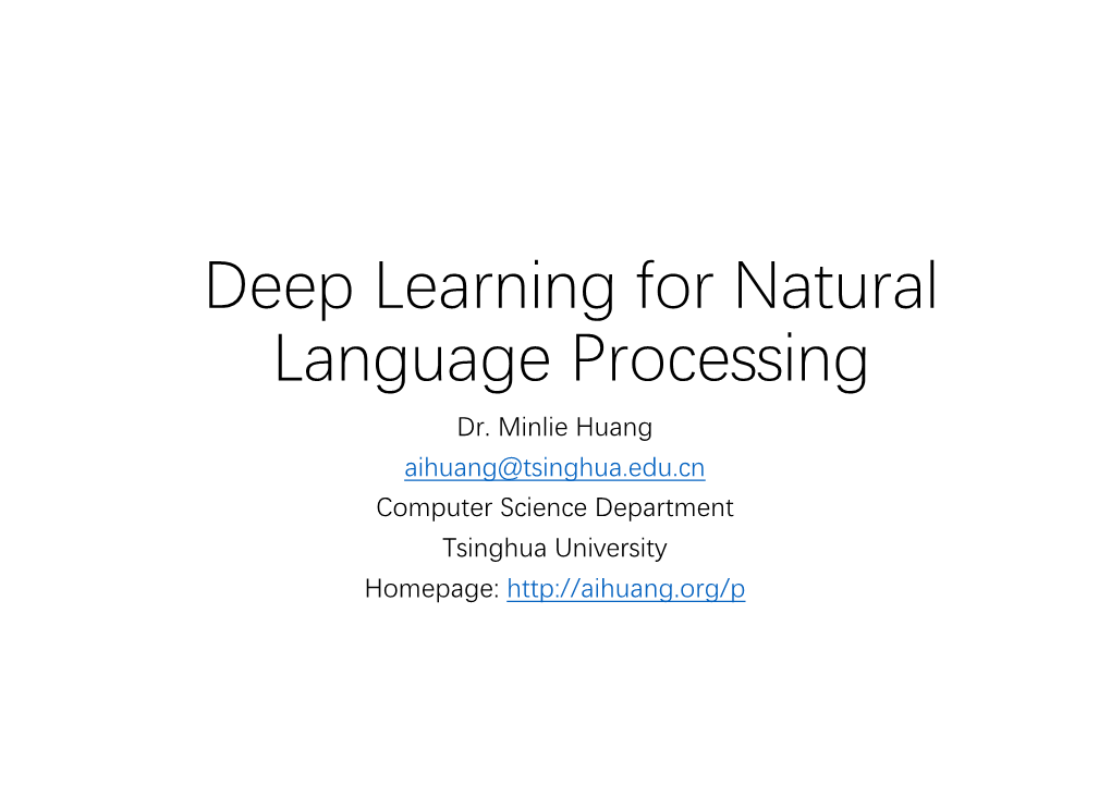 2017-Deep Learning for NLP-Summer-School