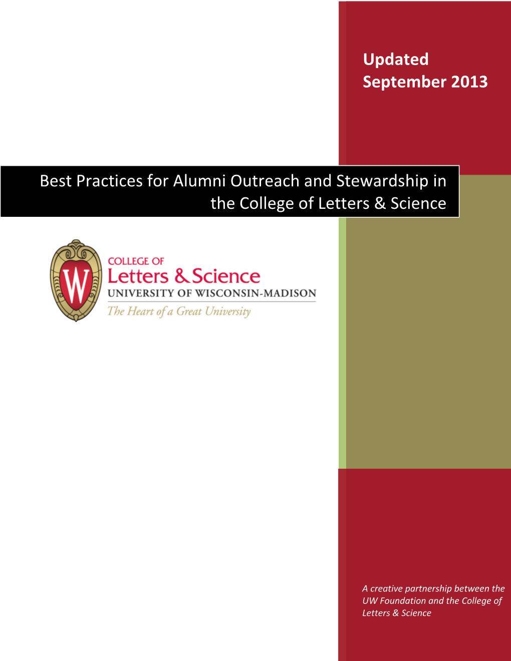 Best Practices for Alumni Outreach and Stewardship in the College of Letters & Science
