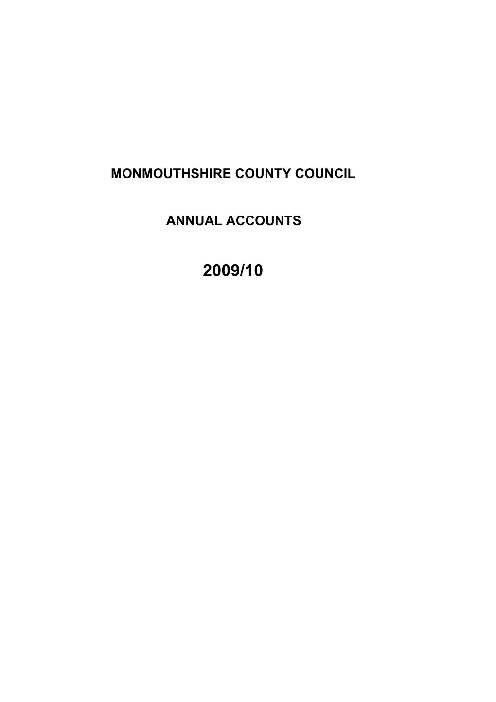 Monmouthshire County Council Annual Accounts 2009-10