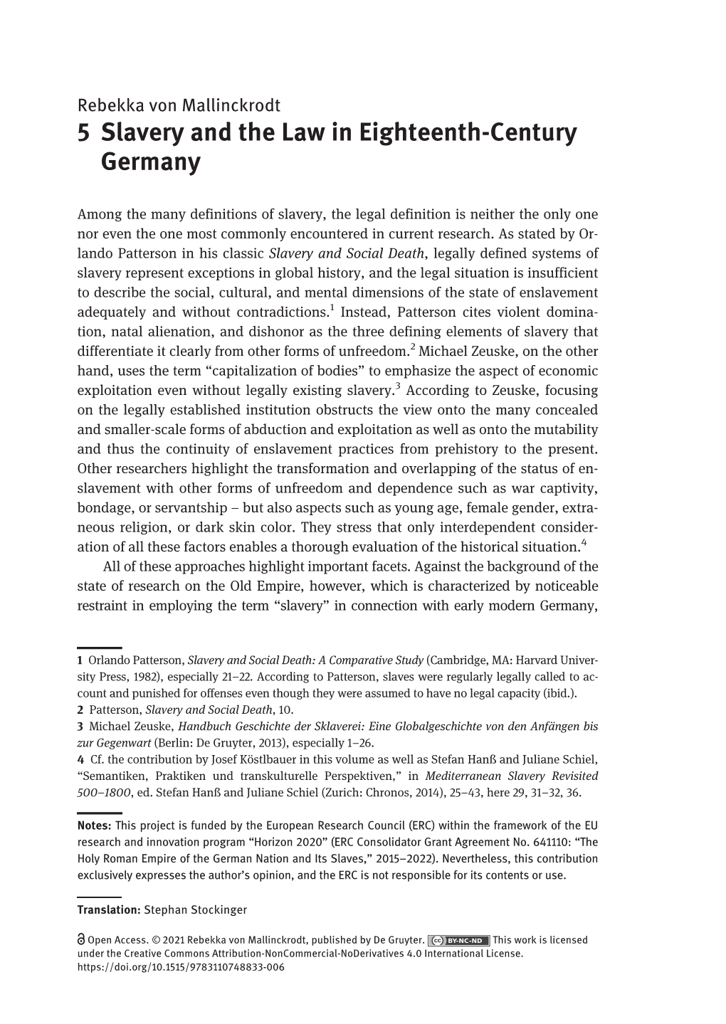 5 Slavery and the Law in Eighteenth-Century Germany