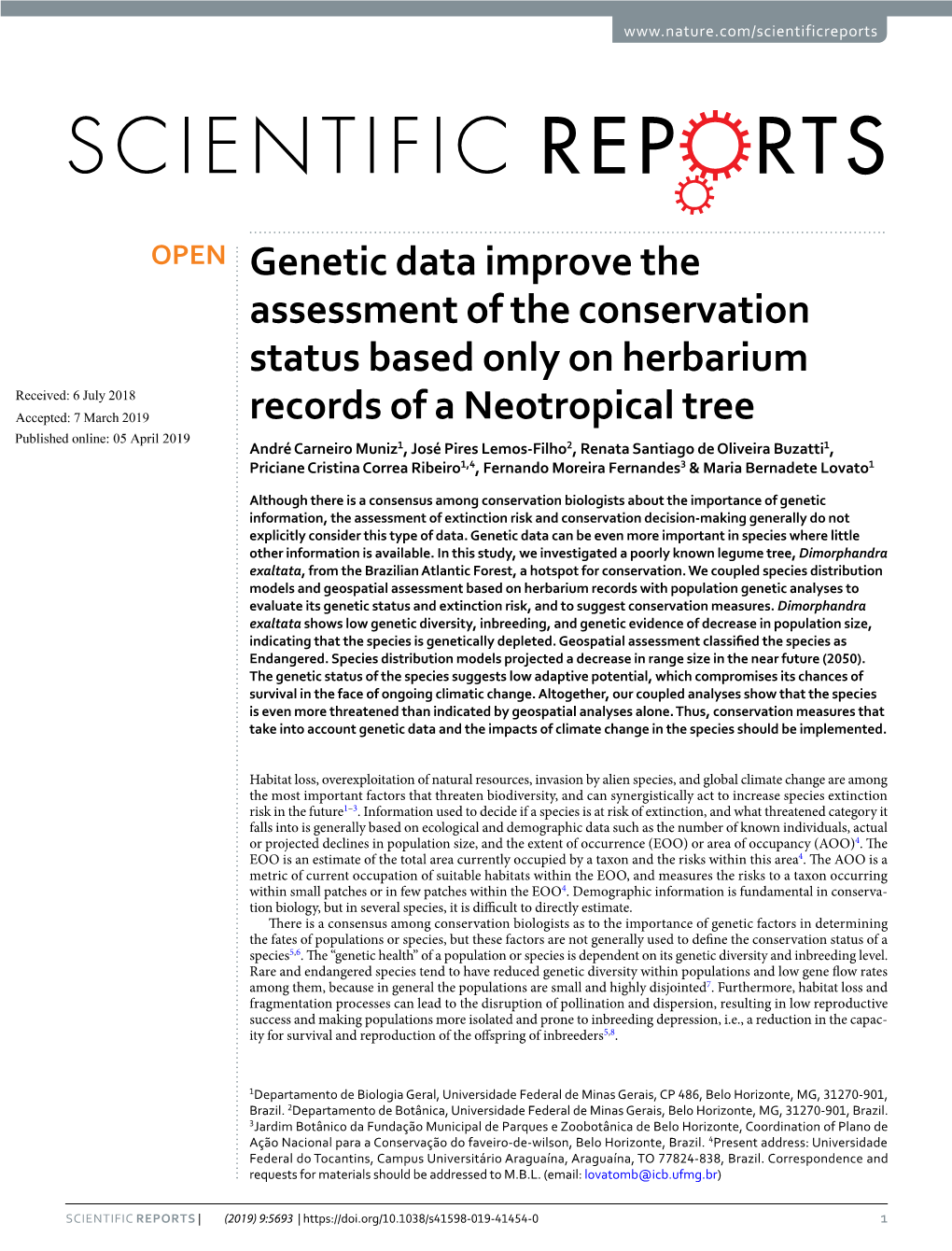 Genetic Data Improve the Assessment of the Conservation Status Based