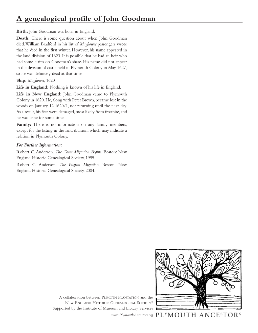 A Genealogical Profile of John Goodman