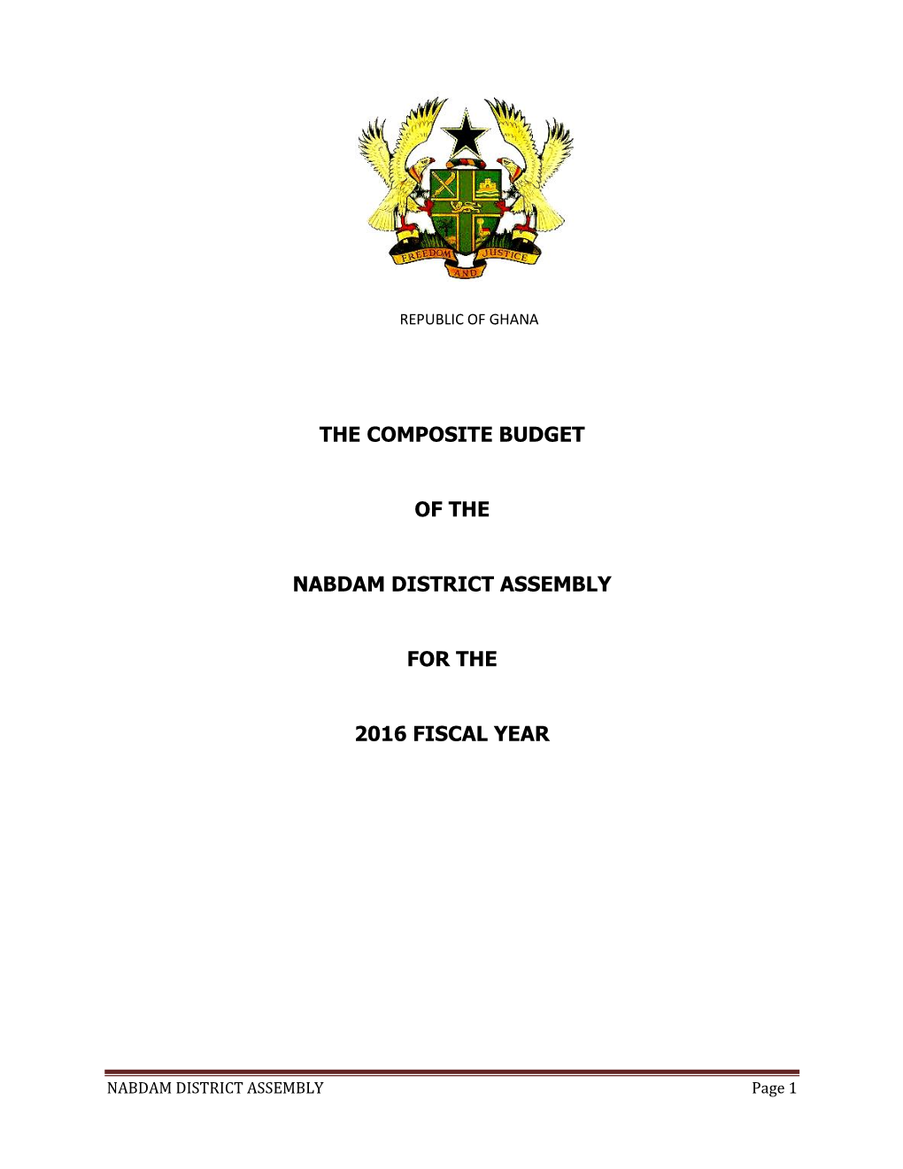 The Composite Budget of the Nabdam District Assembly