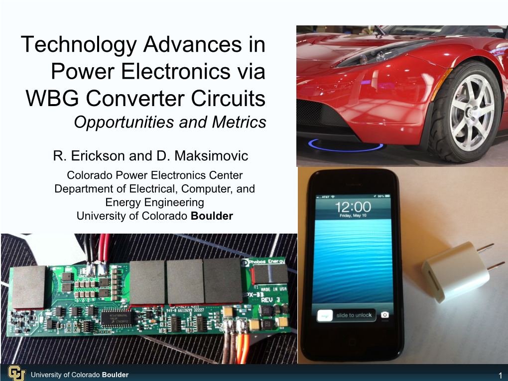 Technology Advances in Power Electronics Via WBG Converter Circuits Opportunities and Metrics