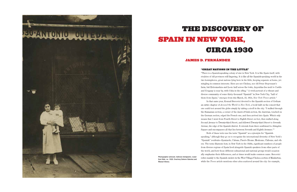 The Discovery of Spain in New York, Circa 1930