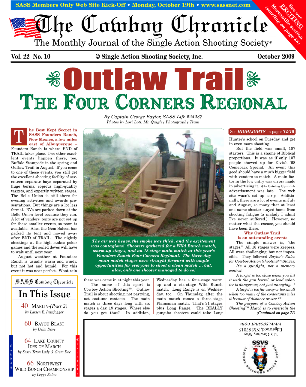 October 2009 I Outlaw Traili the FOUR CORNERS REGIONAL