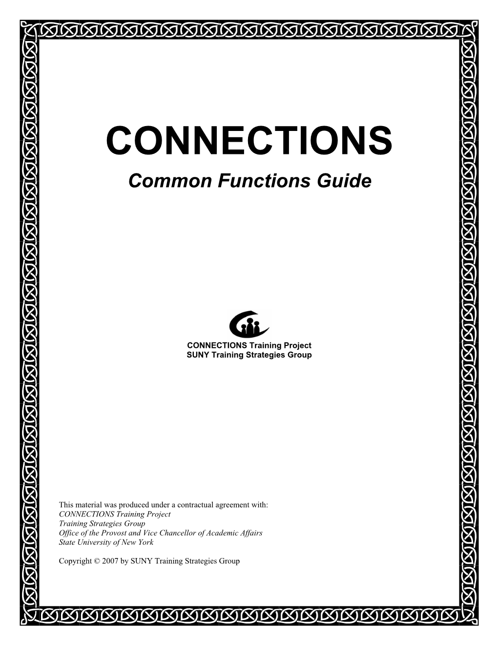 CONNECTIONS Common Functions Guide