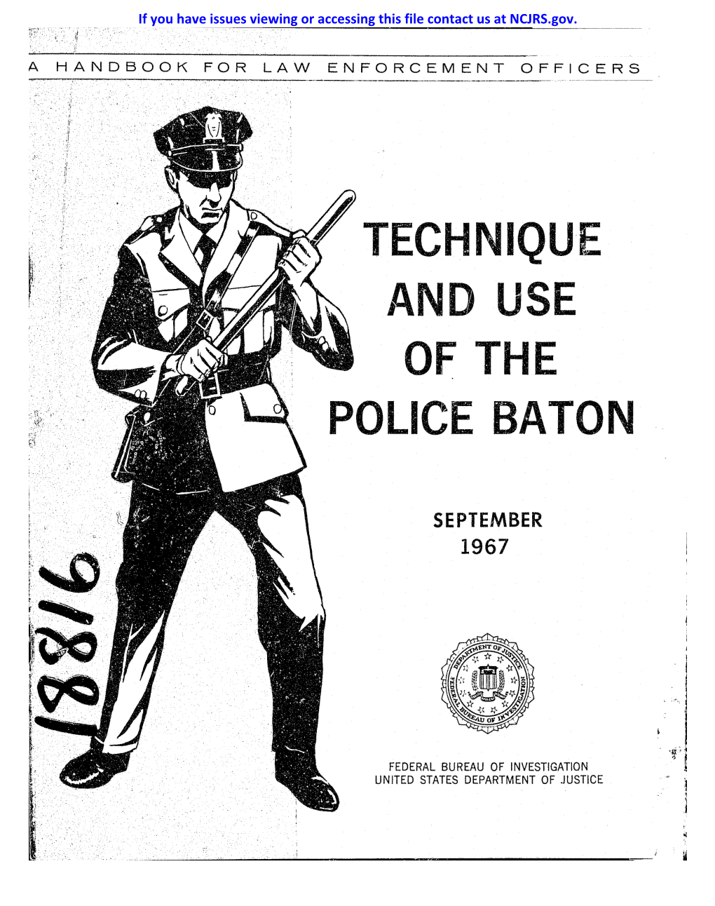 Technique ,I\Nd Use of the Police Baton