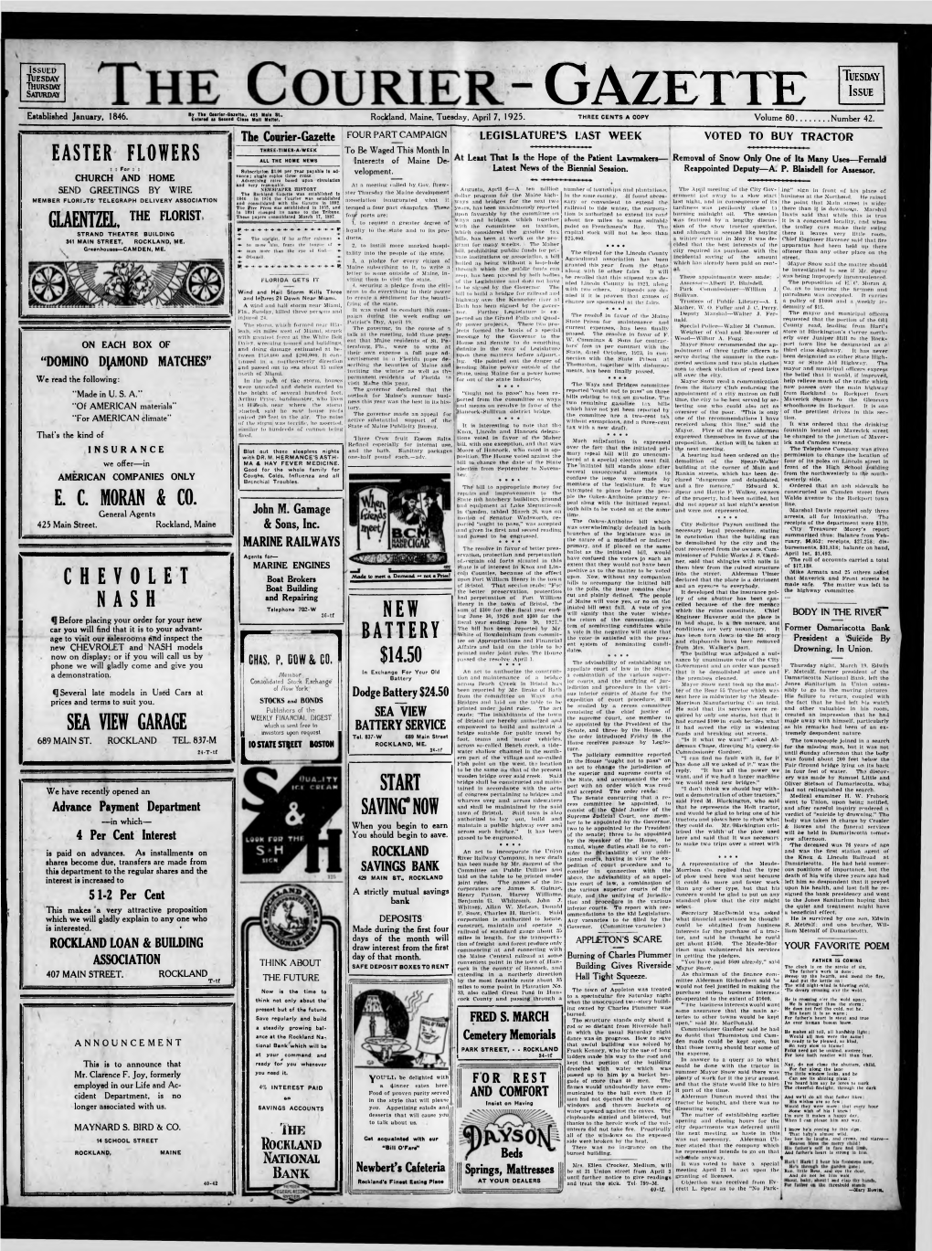 Courier Gazette : April 7, 1925