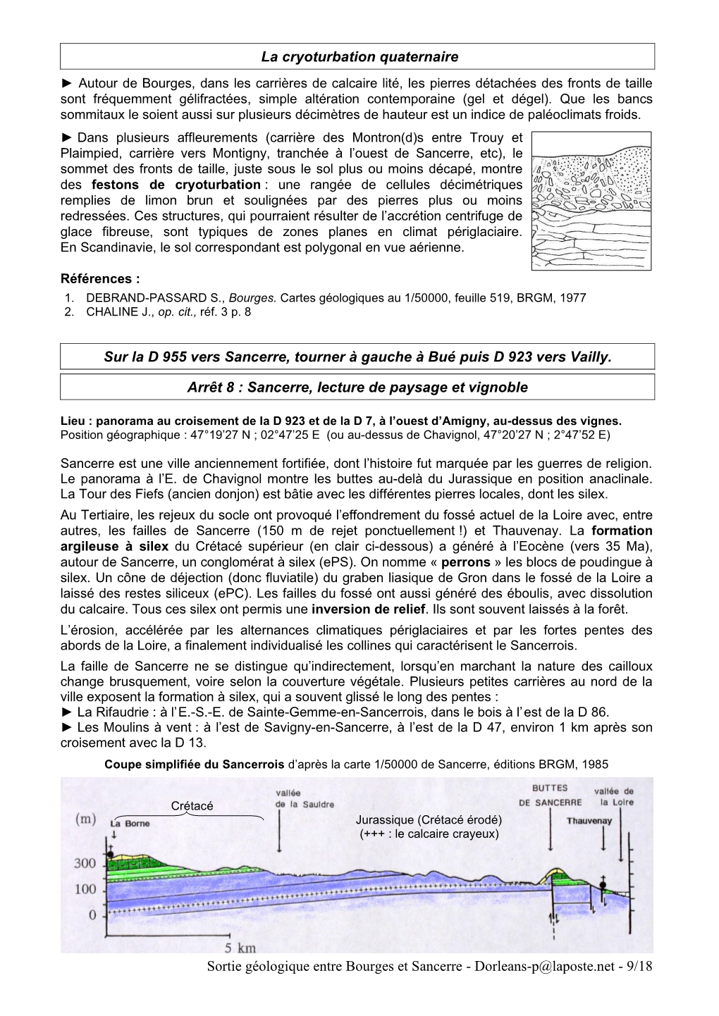 Sortie Géologique Entre Bourges Et Sancerre - Dorleans-P@Laposte.Net - 9/18