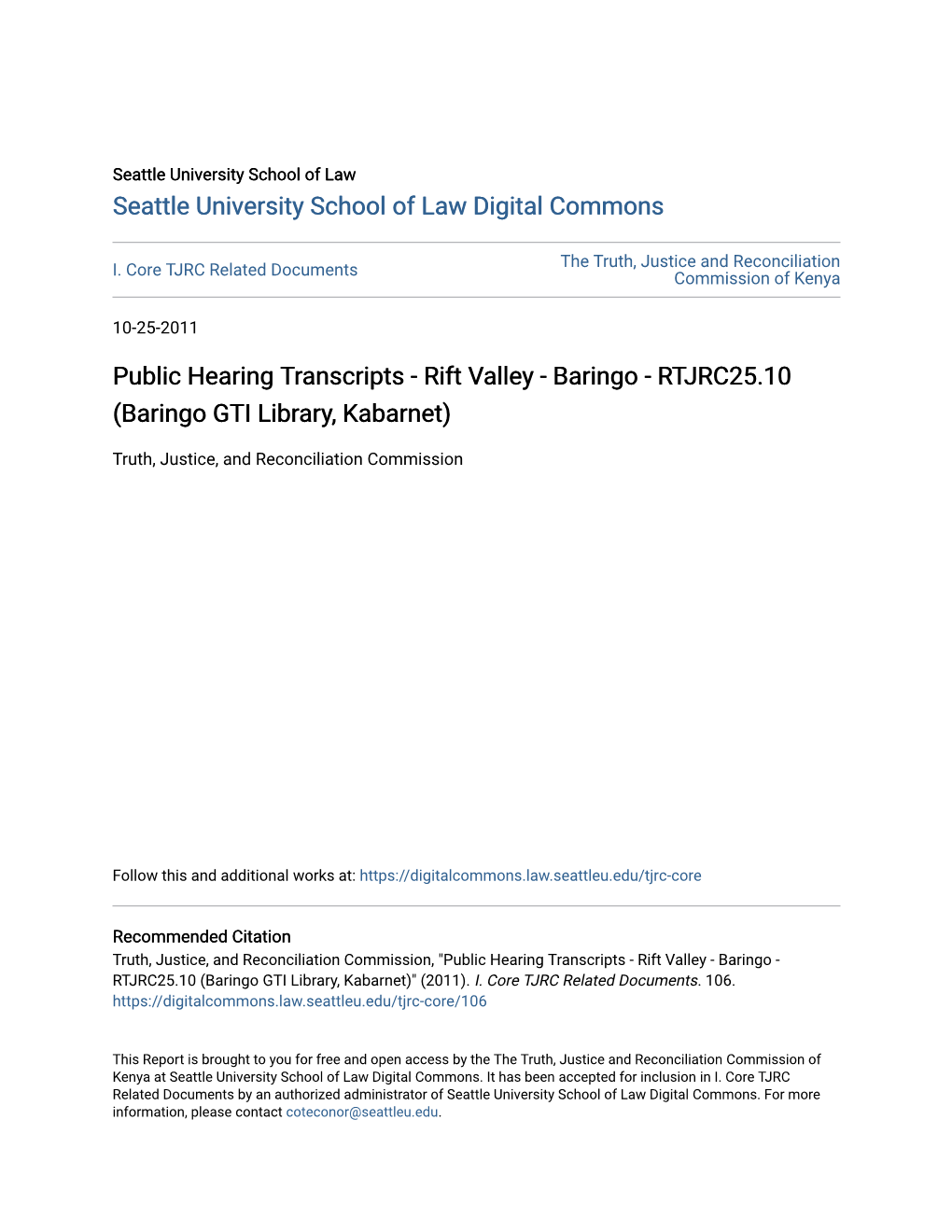 Public Hearing Transcripts - Rift Valley - Baringo - RTJRC25.10 (Baringo GTI Library, Kabarnet)