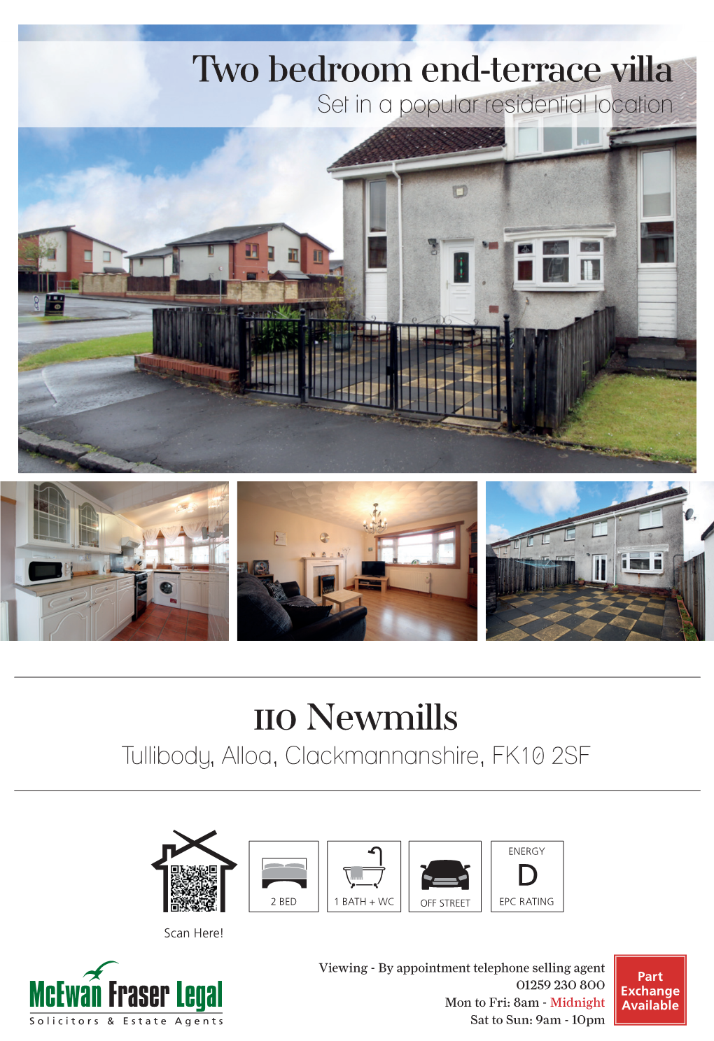 110 Newmills Two Bedroom End-Terrace Villa