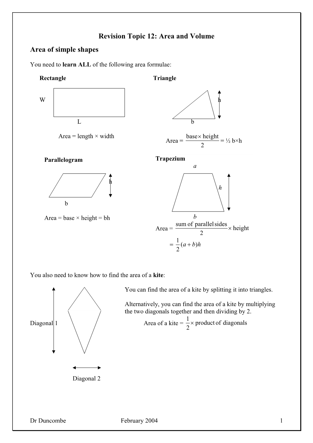 Revision Topic 6: Ratio