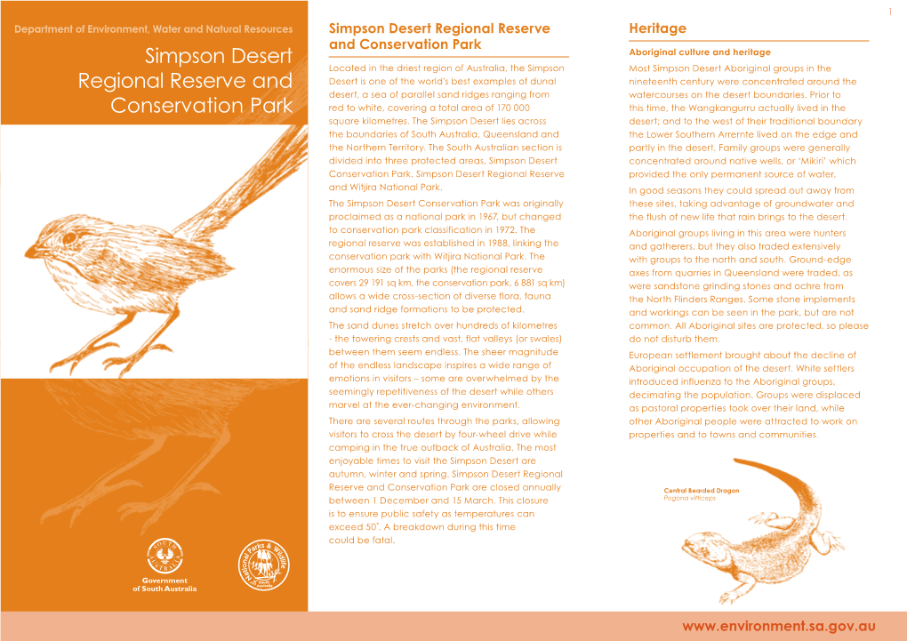 Simpson Desert Regional Reserve and Conservation Park