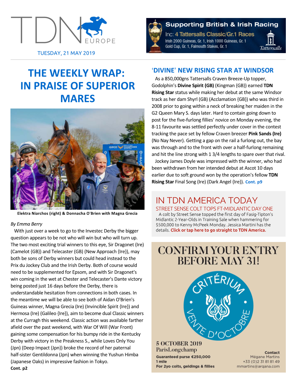 The Weekly Wrap: in Praise of Superior Mares