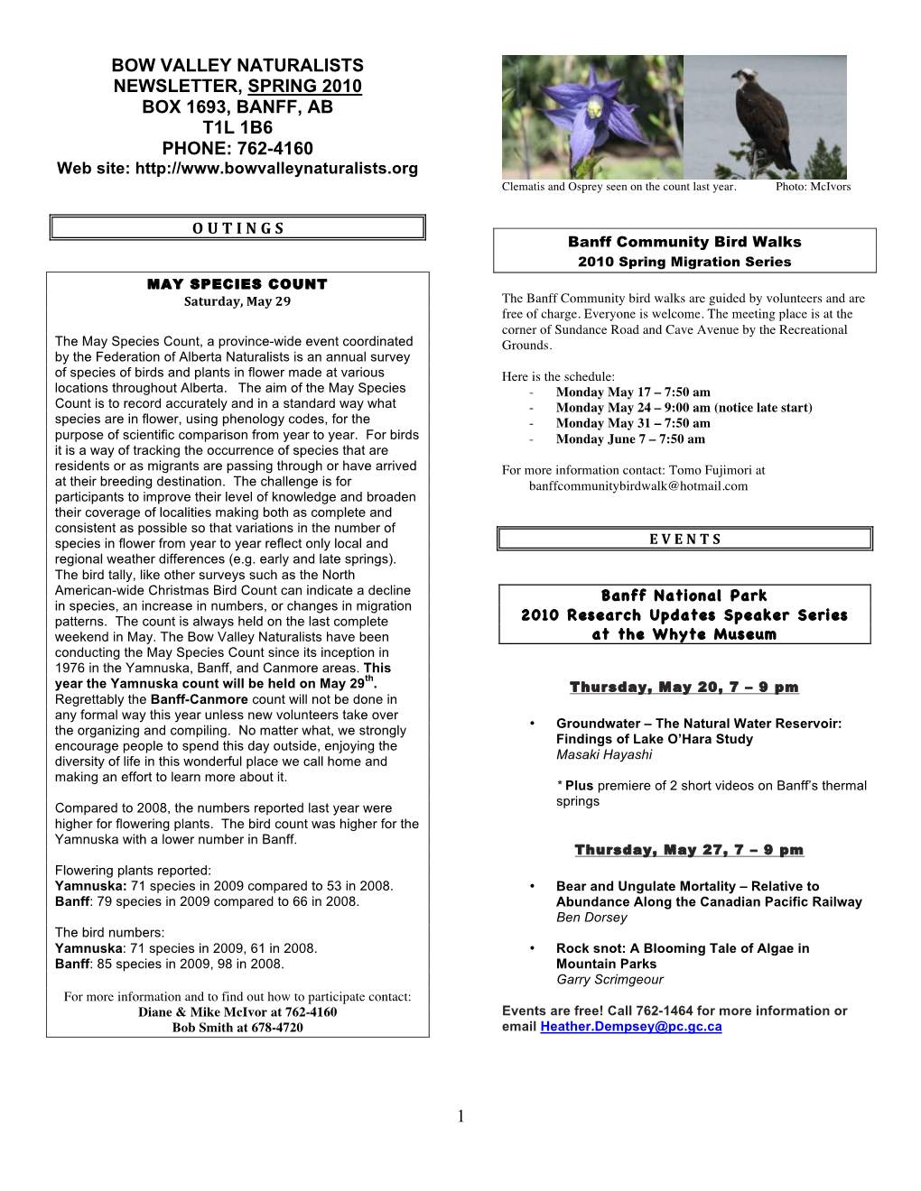 Spring Newsletter 2010